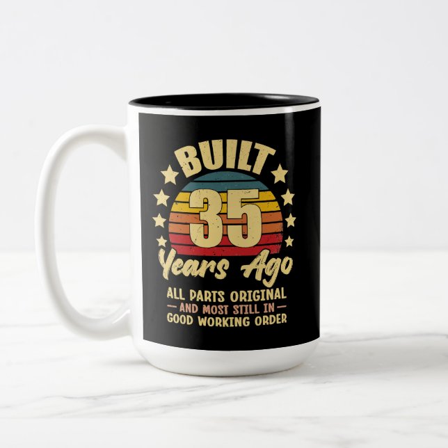 35 Years Ago All Parts Original 35th Birthday Två-Tonad Mugg (Vänster)