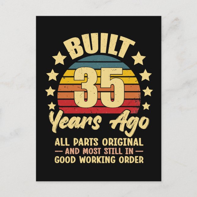 35 Years Ago All Parts Original 35th Birthday Vykort (Framsida)