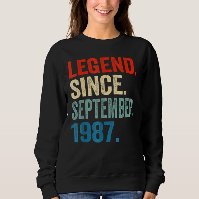 35 Years Old  Legend Since September 1987 35th Bir T Shirt (Framsida)