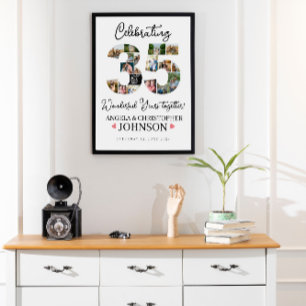 35e år efter giftermål-pärlårsjubileum Foto Poster