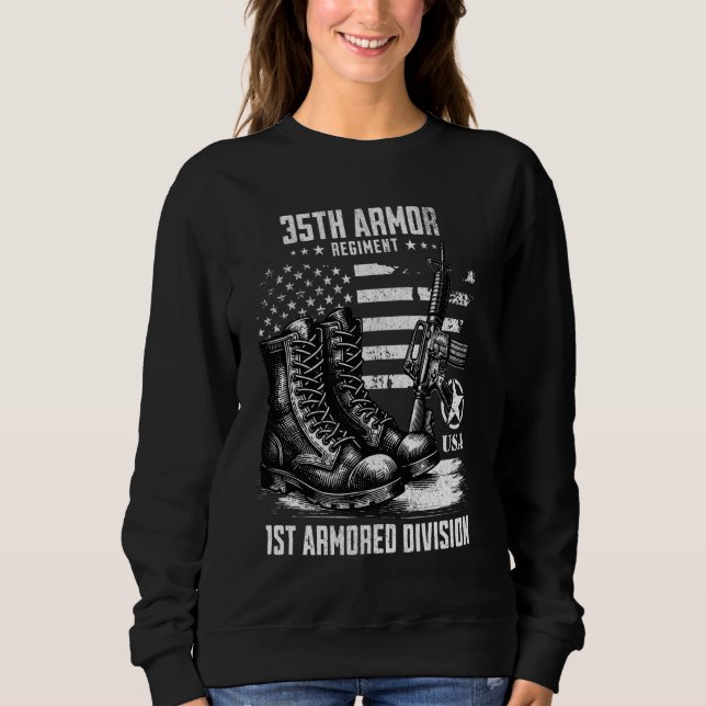 35e Armor Regione Armored Division Militaire T Shirt (Framsida)