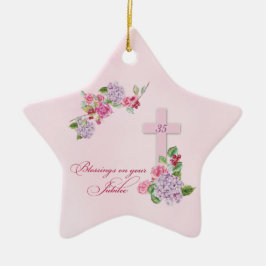 35e Årsdag för Religiösa Life Catholic Nun Julgransprydnad Keramik