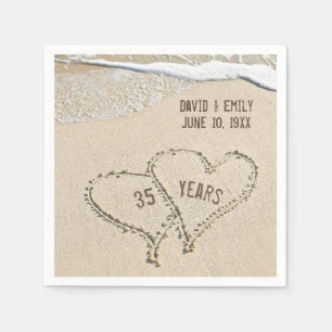 35e Beach Hearts Napkins Pappersservett