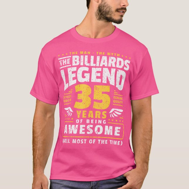 35e Billiards Player 35 år gammal Billia T Shirt (Framsida)