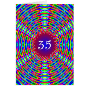 35e Birthday Abstrakt Trippy Swirls Hälsningskort