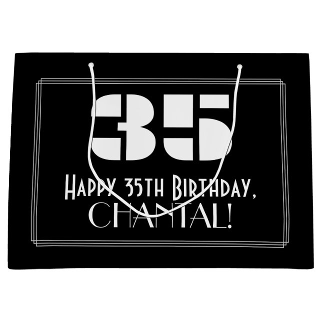 35e Birthday ~ Art Deco Inspired Titta "35" + Namn (Framsidan)