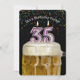 35e Birthday Beer Party Inbjudningar