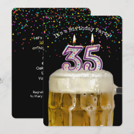 35e Birthday Beer Party Inbjudningar