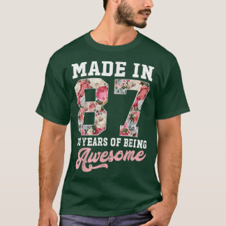 35e Birthday Born 1987 35 Year Old Gift Girls T Shirt
