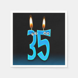 35e Birthday Candles med Eyebullar Pappersservett