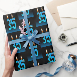 35e Birthday Candles med Eyebullar Presentpapper