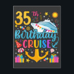 35e Birthday Cruise B Day Party Vykort<br><div class="desc">35e Birthday Cruise B-Day Party Funny design Gift Classic Standard Postcard Classic Collection.</div>