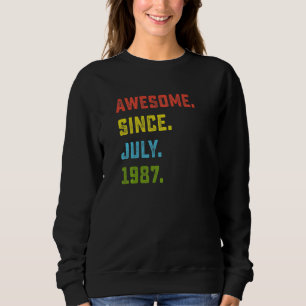 35e Birthday Fantastisk Sedan juli 1987 35 år och T Shirt