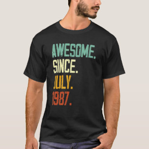 35e Birthday Fantastisk Sedan juli 1987 35 år och T Shirt