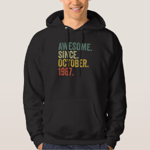 35e Birthday Fantastisk Sedan oktober 1987 35 år O Hoodie