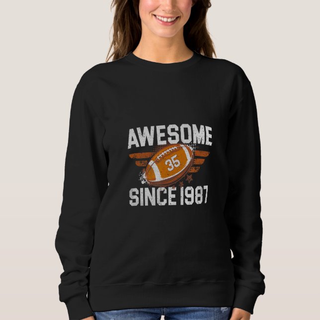 35e Birthday Football Player Fantastisk sedan 1987 T Shirt (Framsida)