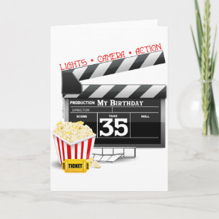 35e Birthday Hollywood Movie Party Kort