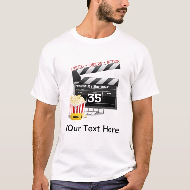 35e Birthday Hollywood Movie Party Tee (Framsida)