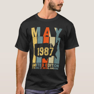 35e Birthday May 1987 35 Years of Feed Fantastisk T Shirt