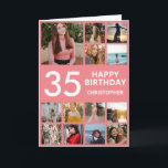 35e Birthday Photo Collage 13 Photos Rosa & White Kort<br><div class="desc">35e Grattis på födelsedagen Photo Collage 13 Photos Rosa and White Birthday Card för alla åldrar. Den 13:e 15:e 16:e 18:e 20:e 30:e 40:e 60:e 70:e 80:e 90:e 100:e, alla åldrar. Om du vill göra ytterligare anpassningar klickar du på knappen "Anpassa" och användor verktyg som är utformat för att ändra...</div>