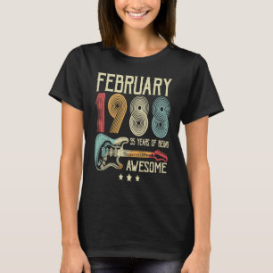 35e Birthday Retro Guitar Februari 1988 35 år T Shirt
