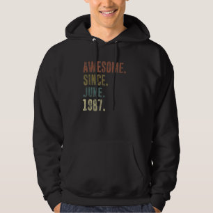 35e Birthday Vintage Fantastisk sedan juni 1987 Hoodie