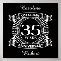 35e bröllop-årsdagen Coral Jade vapensköld