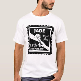 35e bröllop-årsdagen för finger t shirt