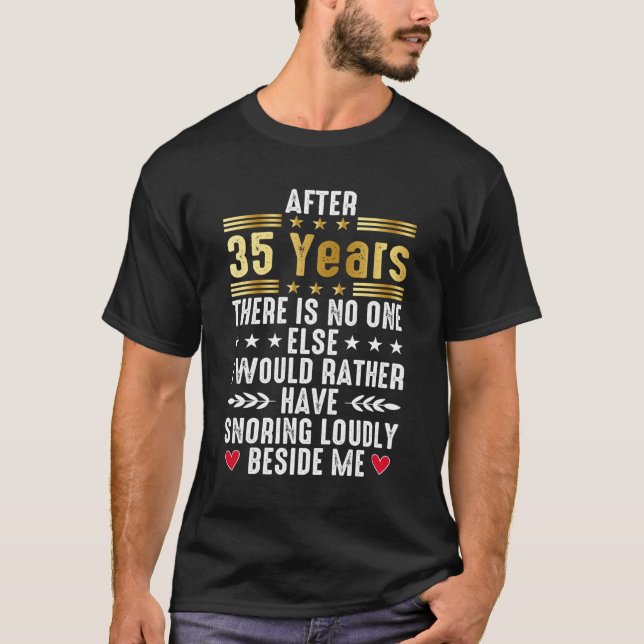 35e Bröllop-årsdagen för gifta par T Shirt (Framsida)