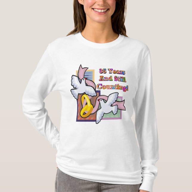 35e Bröllop-minnesgåvor Tee Shirt (Framsida)