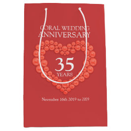 35e coral bröllop-årsjubileum fotopresentväska