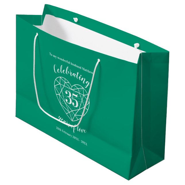 35e Emerald-årsdag, 35 år grönt anpassningsbar bag (Framsidan Vinklad)