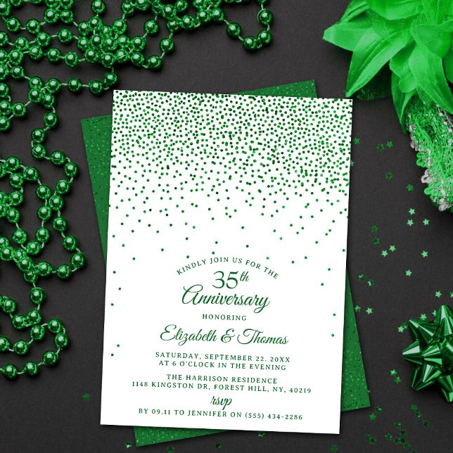 35e Emerald Bröllop årsdag Inbjudningar (Skapare uppladdad)