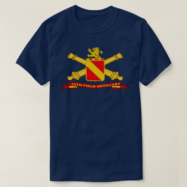35e Fält Artillery w Br Ribbon T Shirt (Design framsida)