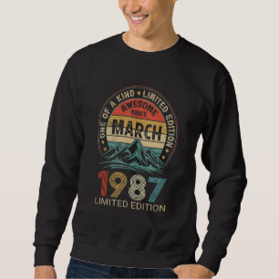 35e födelsedag 35 år Fantastisk sedan mars 1987 Lång Ärmad Tröja