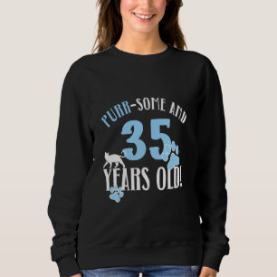 35e Födelsedag 35 år gamla Cat Mamma Cat Lover Bir T Shirt