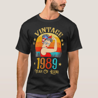 35e Födelsedag 35 år gammal för kvinnor 1989 T Shirt