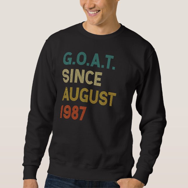 35e Födelsedag 35 år gammal get sedan augusti 1987 Lång Ärmad Tröja (Framsida)