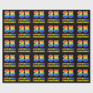 35e födelsedag: fetstil, Roligt, enkel, regnbåge 3 Presentpapper