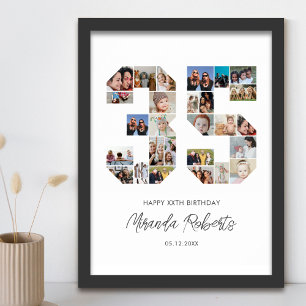 35e födelsedag nummer 35 Anpassningsbar Fotokollag Poster