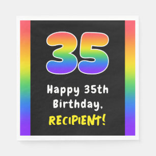 35e Födelsedag: Rainbow Spectrum nr 35, eget namn Pappersservett
