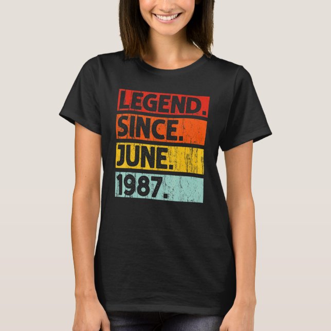 35e Födelsedag sedan juni 1987 35 år T Shirt (Framsida)