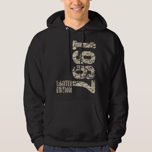 35e Födelsedagen Dam Manar 35 år 1987 15 Hoodie (Framsida)