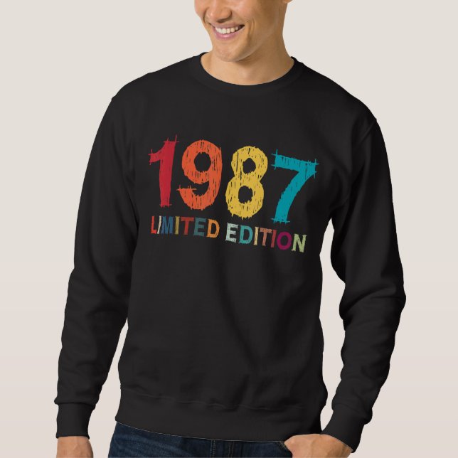 35e Födelsedagen Dam Manar 35 år 1987 4 Lång Ärmad Tröja (Framsida)