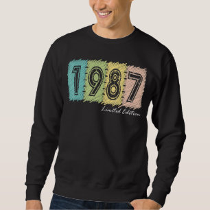 35e Födelsedagen Dam Manar 35 år 1987 7 Lång Ärmad Tröja