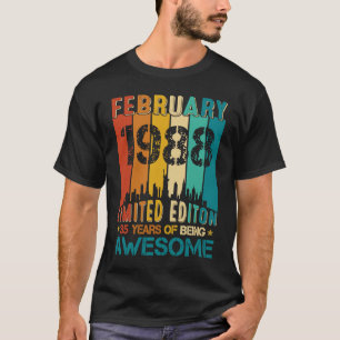 35e Födelsedagen februari 1988 35 år som Awes T Shirt