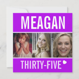 35e födelsedagsfest-händelse firande fotolila inbjudningar
