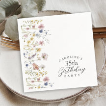 35e Födelsedagsfest Wildblommor Watercolor Blommig