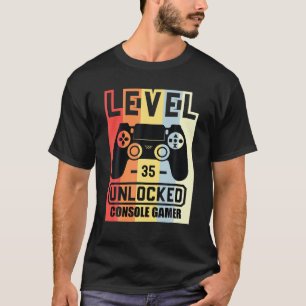 35e för olåst konsolspel på nivå 35, födelsedag t shirt