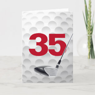 35e Golf Boll design på födelsedagen Kort